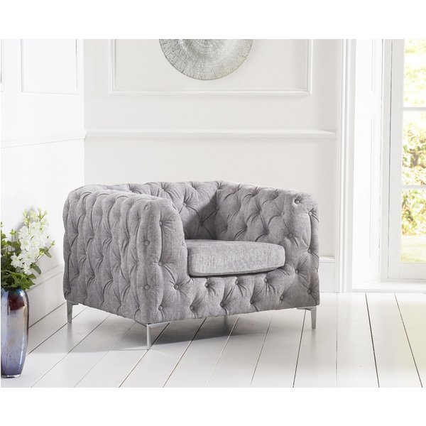 Amara Grey Plush Armchair