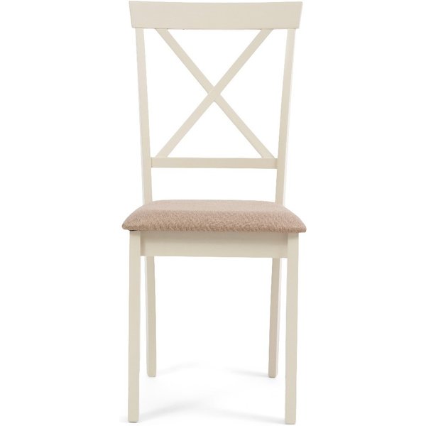 Epsom Oak and Cream Dining Chairs with Fabric Seats - Cream, 2 Chairs