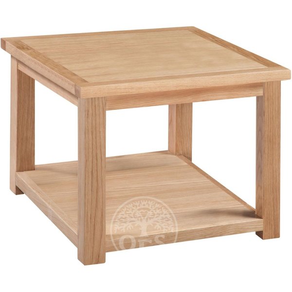 Melrose Oak Side Table With Shelf