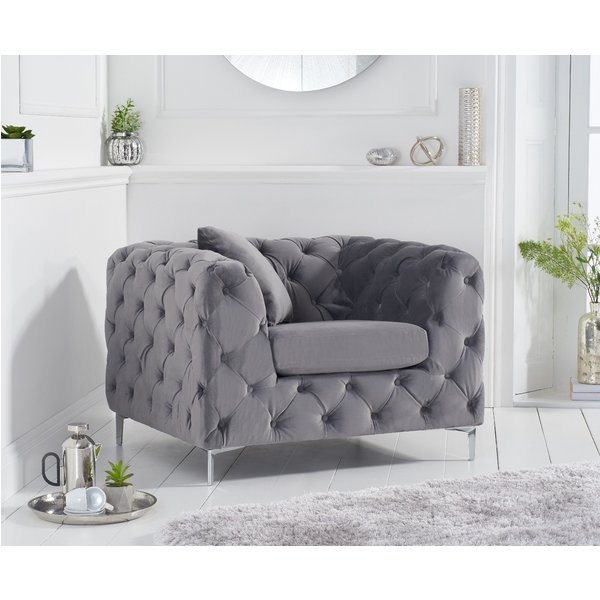 Amara Grey Velvet Armchair