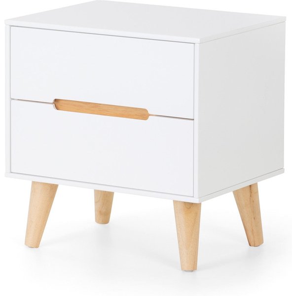 Alicia 2 Drawer Bedside Table White