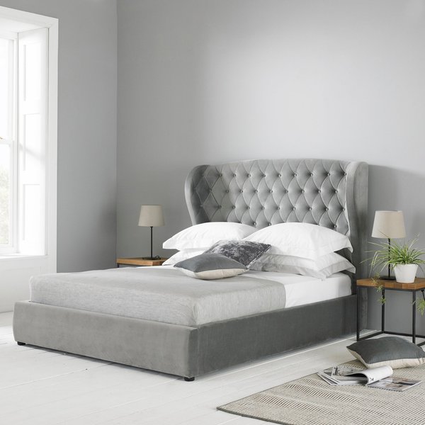 Amalfi Grey Fabric Bed Frame Grey