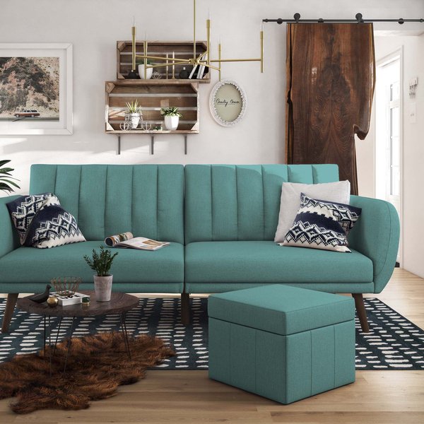 Brittany Linen Sofa Bed Blue