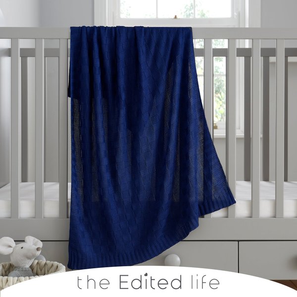 Bamboo Knitted Blanket Navy (Blue)