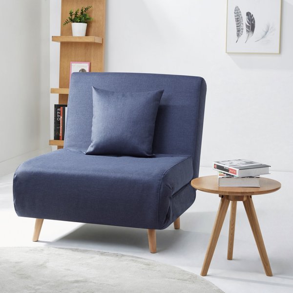 Macy Fabric Blue Chair Bed Blue