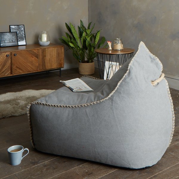 Charcoal Canvas Bean Bag Chair Charcoal (Grey)