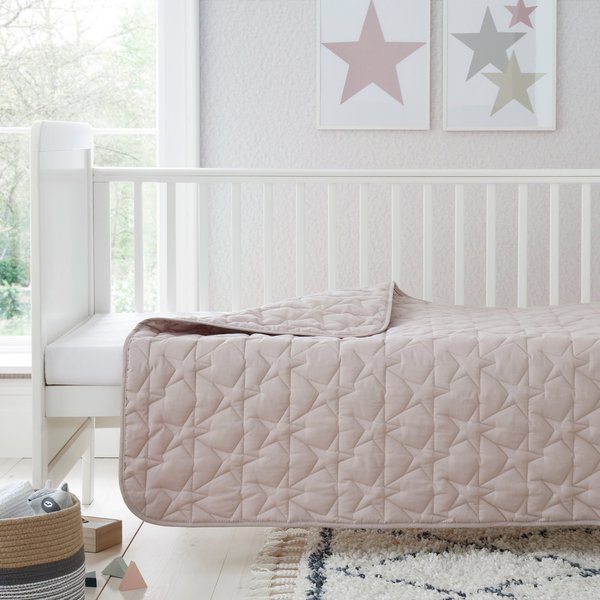Coverless Star 100% Cotton 4 Tog Cot Quilt Pink