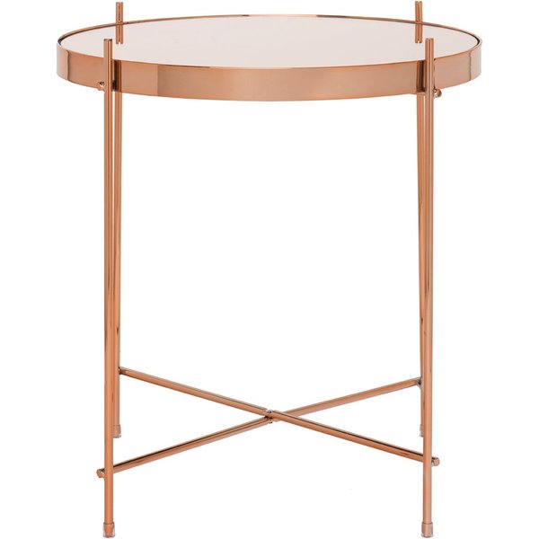 Oakland Circular Copper Lamp Table - Copper Brown