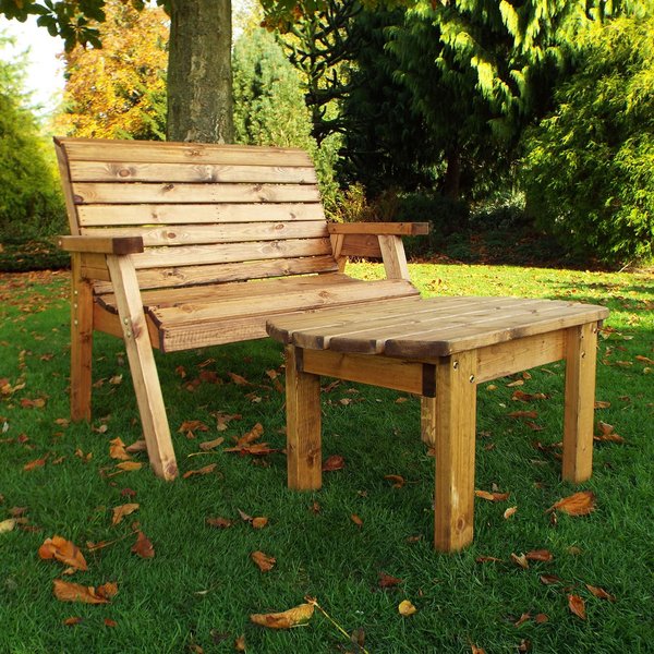 Charles Taylor 2 Seater Wooden Deluxe Bench Set Natural