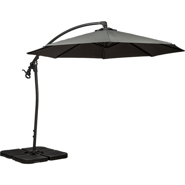 3m Royal Craft Deluxe Pedal Operated Rotational Cantilever Parasol with Cross Stand Cream