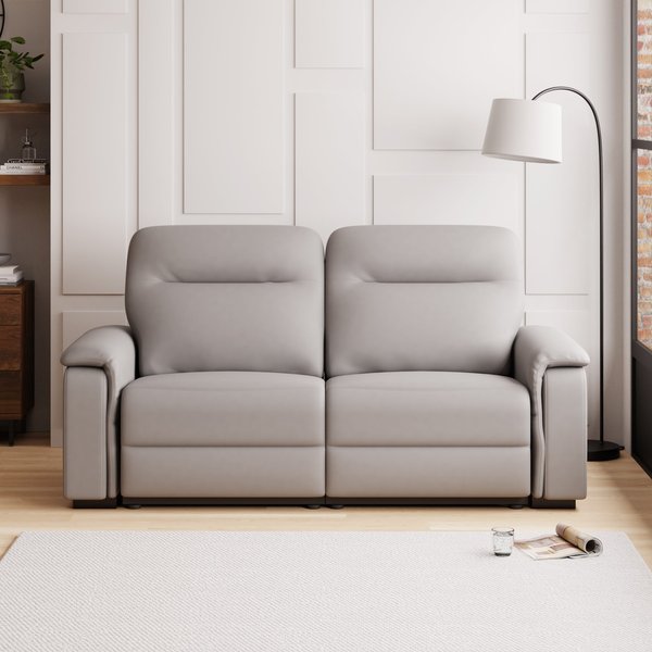 Bianca Matte Faux Leather Electric Reclining 3 Seater Sofa Grey