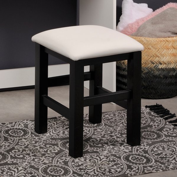 Beauty Bar Dressing Table Stool Black and White