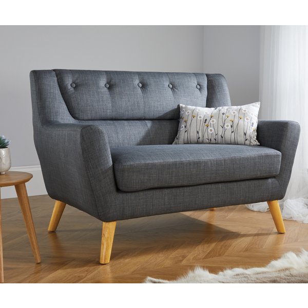 Lambeth 2 Seater Grey Fabric Sofa