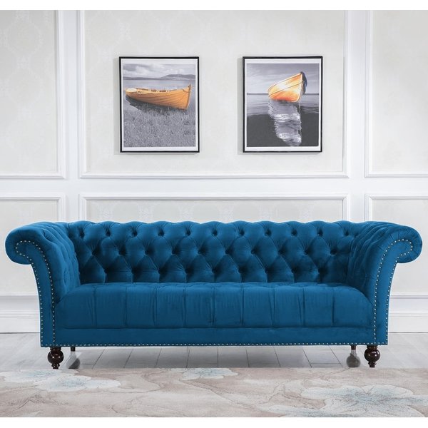 Chester Blue Fabric 3 Seater Sofa