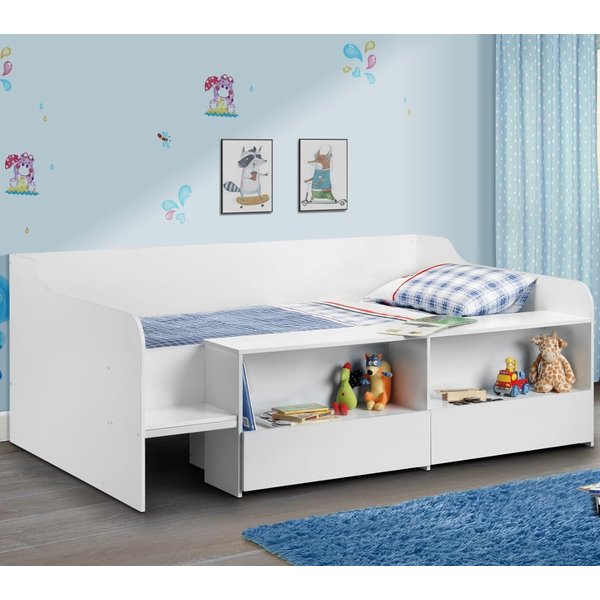 Stella White Wooden Kids Low Sleeper Cabin Storage Bed - 3ft Single