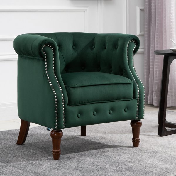 Freya Green Fabric Chair